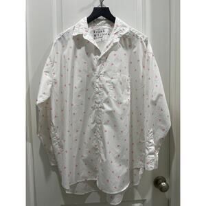 NWOT Frank & Eileen Eileen Relaxed Button-Up Shirt w/ Messy Hearts Detail Sz S